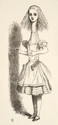 Alice wächst, aus Alice im Wunderland von Lewis Carroll, veröffentlicht 1891